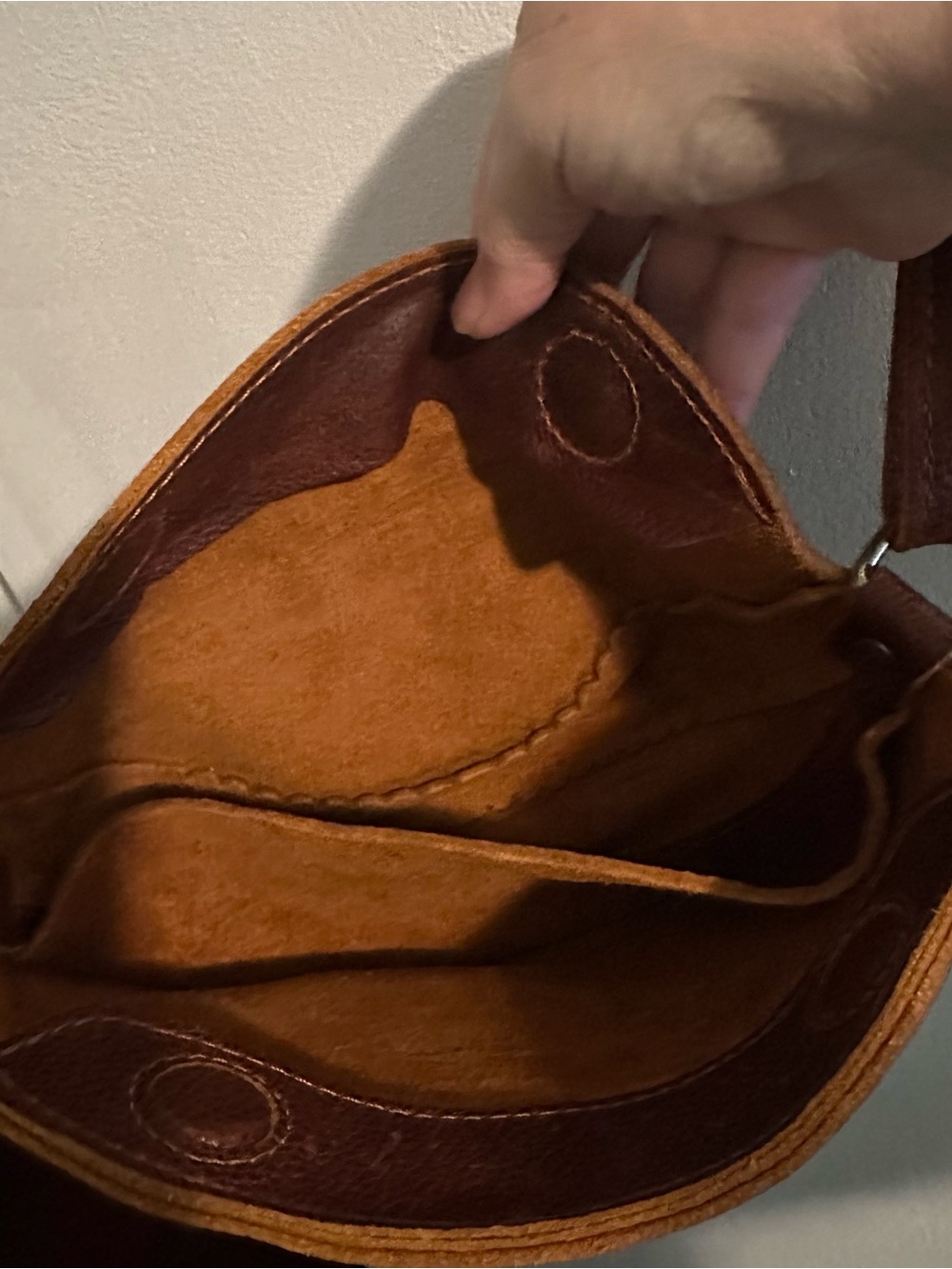 Portland leather goods small Koala Brown Pebbled Leather Crossbody Bag - Picture 2 of 7